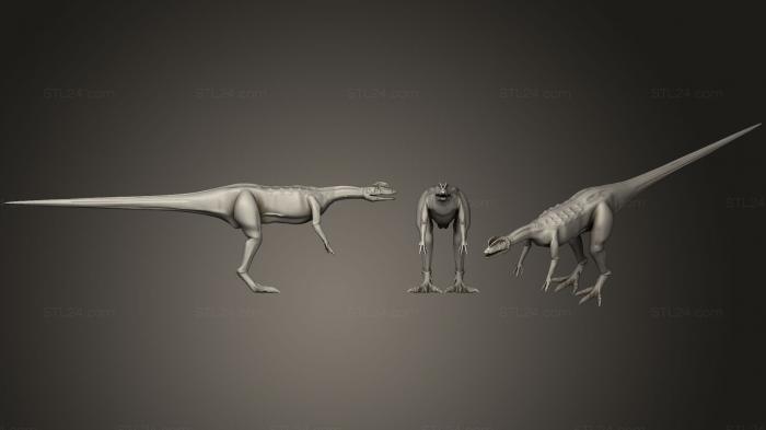 Статуэтки грифоны и драконы (Дилофозавр, STKG_0124) 3D модель для ЧПУ станка